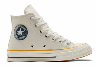 Кеды Converse Chuck Taylor 70 белые высокие с вышивкой Солнце