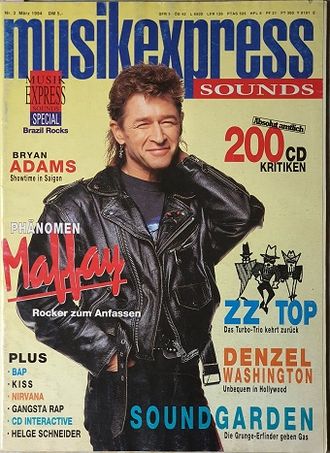 Musikexpress Sounds Magazine March 1994 Peter Maffay, Иностранные музыкальные журналы, Intpressshop