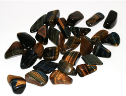 Тигрово-соколиный глаз, галтовка в ассортименте, ЮАР (18-30 мм, 2-5 г) №8049