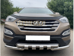 Защита переднего бампера G d60/60 для Hyundai Santa Fe (2012-2018)