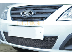 Защита радиатора для Lada Largus 2019-2021 (4 части) black верх