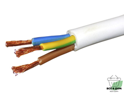 Провод ПВС 3x1,5 100м белый