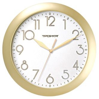 Часы настенные Troyka, модель01, диаметр 290мм, пластик 11171183 золото