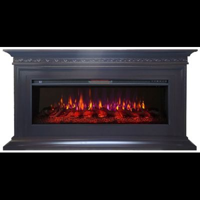 Линейный электрокамин Тайлер темный дуб с очагом FreeSpace 50 LED FX QZ