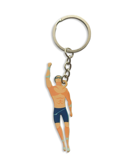 БРЕЛОК ПЛАВАНИЕ ПАРЕНЬ (МЕТАЛЛИЧЕСКИЙ ПЛОСКИЙ ДВУСТОРОННИЙ)