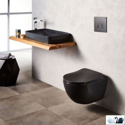 Унитаз Creavit Free FE322-11SM00E-0000 Black подвесной, черный. Безободковый смыв, матовая поверхность