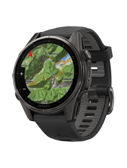 Часы Garmin Fenix 8 - 43mm AMOLED Sapphire Carbon Gray DLC Titanium Black / Pebble Gray