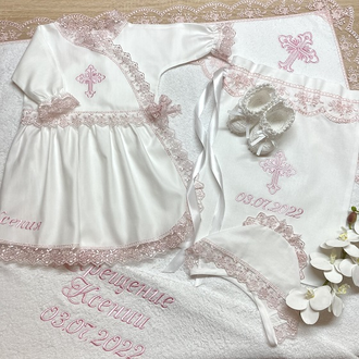 Крестильный набор Розовая Нежность фото №2