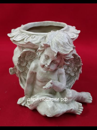 Кашпо Ангел кроткий 20*14см  0,9кг   полистоун Россия  1055//013231