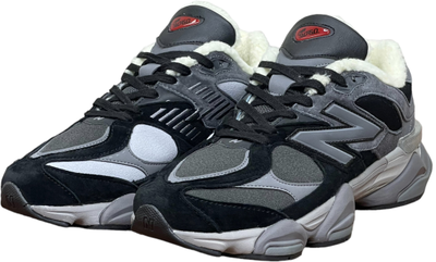 New Balance 9060 Black Grey с мехом