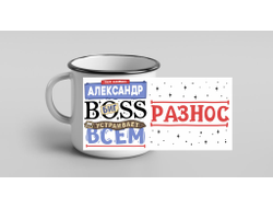 Кружка металлическая эмалированная #9 Александр