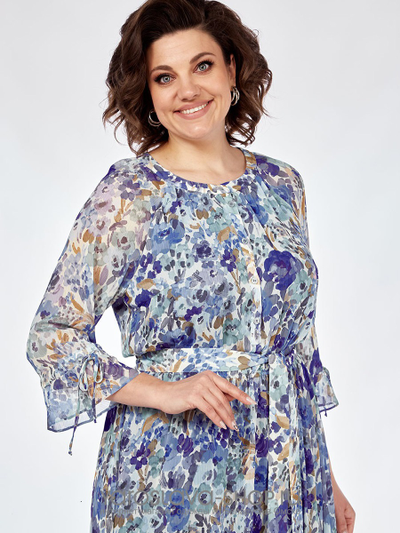 Женское шифоновое платье с цветочным принтом в нежных тонах