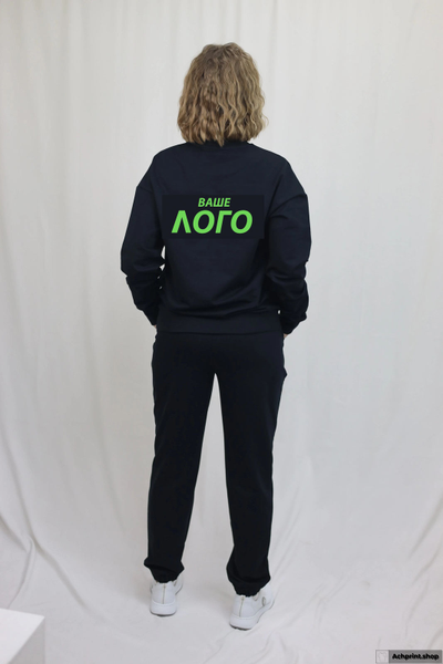 Свитшот черный - 2х-нитка без начеса (собственный пошив)