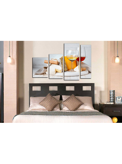 Модульная картина "Сыр с вином"