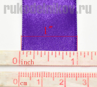 атласная лента, ширина-24мм, цвет-фиолетовый, отрезок-1 метр