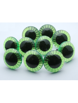 Глаза живые зеленые с лучиками, диаметр 18 мм, 1000 шт (Оптом)