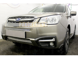 Защита радиатора Subaru Forester 2016- chrome середина PREMIUM