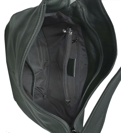 (АРТИКУЛ: 9779) СУМКА-МЕШОК ЖЕНСКАЯ, СРЕДНЕГО РАЗМЕРА, НАТУРАЛЬНАЯ КОЖА, ТЕМНО-ЗЕЛЕНАЯ, РУЧКА И РЕМЕНЬ ЧЕРЕЗ ПЛЕЧО