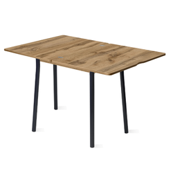 Дуэт 4 Стол обеденный 600*800 раскладной дуб вотан/черный муар 2,1