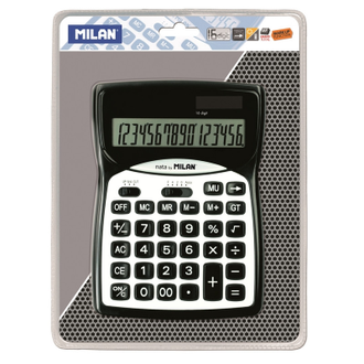 Настольный калькулятор Milan-152016BL 16-разрядный (черно-белый)