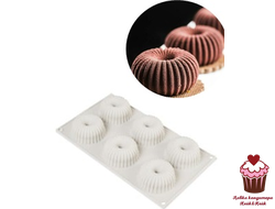 Форма для муссовых десертов RAGGIO 6шт, силикон, Китай