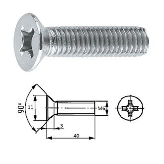 Винт пот.гол M6X 40 нерж.A2 (100 шт) ZONBIX D965 M6-1.0X 40