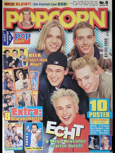 Popcorn Magazine Issue September 1998 Echt, Nick Carter, Backstreet Boys, DJ Bobo, Die Arzte, AkteX,