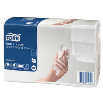 Полотенца бумажные листовые Tork Xpress Advanced Н2 Z-сложения 2-слойные 20 пачек по 190 листов (артикул производителя 471117)