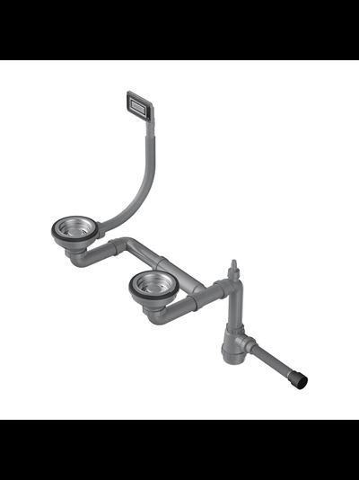 Арматура для полуторачашевых моек с универсальным прямоугольным переливом WK-1.5-UN-IN