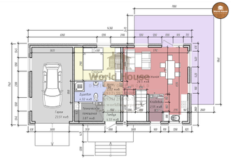 Проект дома с мансардой, открытой террасой и гаражом №107.