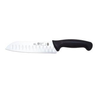 8321T38 Нож кухонный поварской "Santoku", L=18см., лезвие- нерж.сталь,ручка- пластик,цвет черный, At
