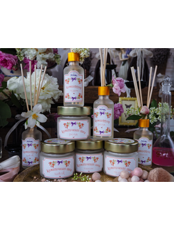 НАБОР СВЕЧА 100мл ДИФФУЗОР 50мл КОЛЛЕКЦИЯ «ПУДРА» 4 АРОМАТА