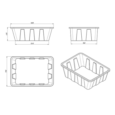 Чертеж ванны KN600