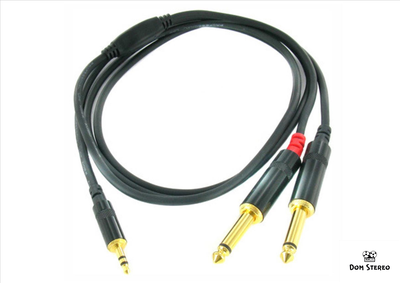 Картинка с проводом Cordial CFY 1.5 WPP Y-адаптер джек стерео 3.5мм—2 джека