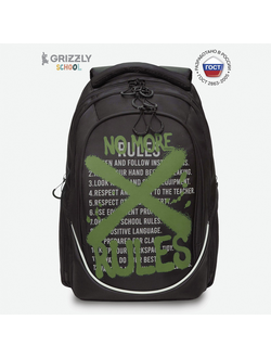 Рюкзак школьный GRIZZLY RU-335-2 черный хаки
