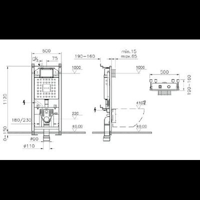 Vitra V12 система инсталляции для унитазов 3/6 л, глубина установки 12 см, 762-5800-01