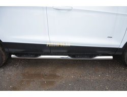 Пороги труба с проступью d76 Ford Kuga Explorer 2017-