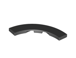 Tile, Round Corner 4 x 4 Macaroni Wide, Black (27507 / 6171264 / 6458165)