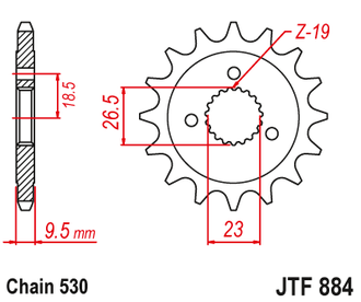 Звезда ведущая JT JTF884.21 (JTF884-21) (F884-21)