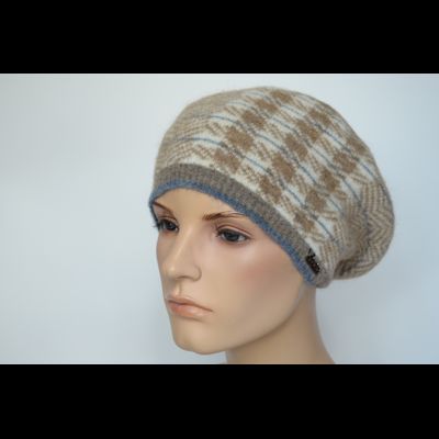 Женский берет зигзаг и клетка Vizio Италия 8076 BO ореховый