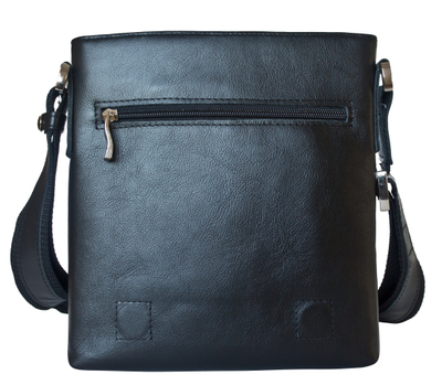 Кожаная мужская сумка Vallecorsa black (арт. 5044-01)
