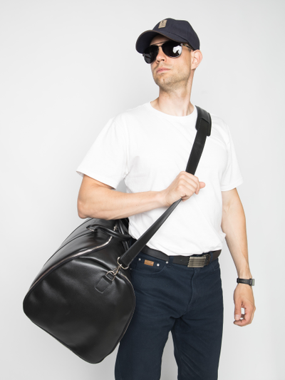 Кожаный портплед / дорожная сумка Goffredo 
Premium black (арт. 4045-51)