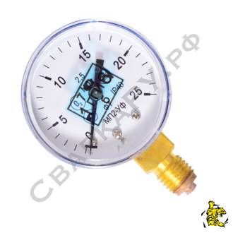 Манометр для редуктора кислородного БКО 25МПа ф50мм М12 ПОВЕРЕННЫЙ