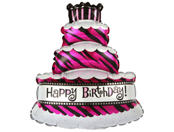 Фольгированный шар " Торт со свечками (трехслойный)"