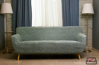 Чехол на 4хм диван Микрофибра Мята. Защита мягкой мебели от животных.