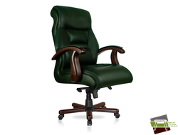 Кресло Прага, кожа/кож.зам. зеленый