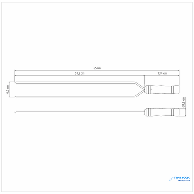 Tramontina шампур двойной Churrasco 65 см, нерж. сталь, дер. ручка  26419/065