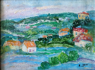 "Вечер в Альпах" холст масло Евсин С.Л. 1995 год