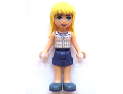 Friends Stephanie - Dark Purple Shorts, White Plaid Button Shirt, n/a (frnd163)