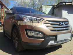 Защита радиатора Hyundai Santa Fe 2012-2015 chrome PREMIUM